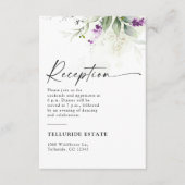 紫色の緑のラベンダー結婚のエンクロージャカード エンクロージャーカード (正面)