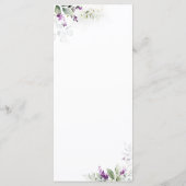 紫色の緑のラベンダー結婚のメニュー メニュー (裏面)