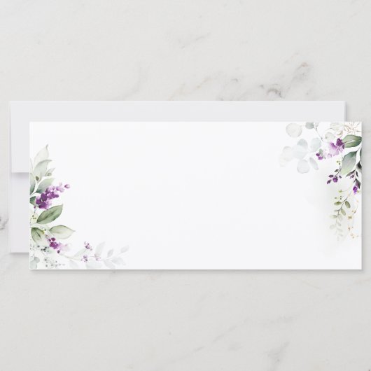 紫色の緑のラベ結婚ンダーのヘッドテーブルサイン (裏面)