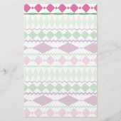 紫色の緑の種族の幾何学的なパターン 便箋 (正面)