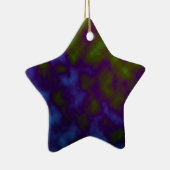 紫色の緑の絞り染めの芸術 セラミックオーナメント (右)