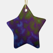 紫色の緑の絞り染めの芸術 セラミックオーナメント (左)