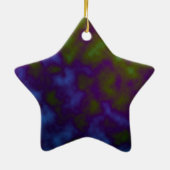 紫色の緑の絞り染めの芸術 セラミックオーナメント (裏面)