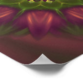 紫色の緑の色合白熱［赤熱］光を放ついの花の曼荼羅 ポスター (角)