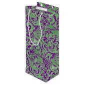 紫色の緑の花のろうけつ染め ワインギフトバッグ (裏面アングル)