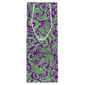 紫色の緑の花のろうけつ染め ワインギフトバッグ (裏面)