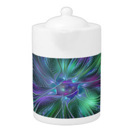 紫色の緑の花の抽象芸術モダンアートフラクタル