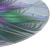 紫色の緑の花の抽象芸術モダンアートフラクタル カッティングボード (角)