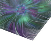 紫色の緑の花の抽象芸術モダンアートフラクタル カッティングボード (角)