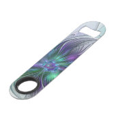 紫色の緑の花の抽象芸術モダンアートフラクタル スピード栓抜き (裏面アングル)