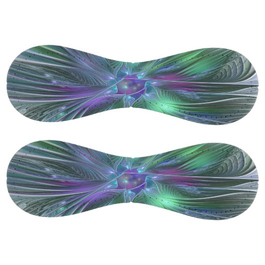 紫色の緑の花の抽象芸術モダンアートフラクタル ソフトボール (パネル)