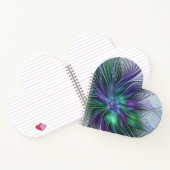 紫色の緑の花の抽象芸術モダンアートフラクタル ノートブック (内部)