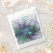 紫色の緑の花の抽象芸術モダンアートフラクタル フェイバーバッグ (クリップ留めされた状態)