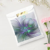 紫色の緑の花の抽象芸術モダンアートフラクタル フェイバーバッグ (封をした状態)