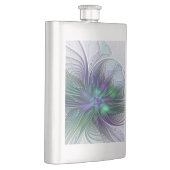 紫色の緑の花の抽象芸術モダンアートフラクタル フラスク (右)