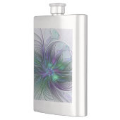 紫色の緑の花の抽象芸術モダンアートフラクタル フラスク (左)