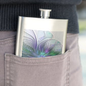 紫色の緑の花の抽象芸術モダンアートフラクタル フラスク (インサイチュ)