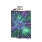 紫色の緑の花の抽象芸術モダンアートフラクタル フラスク (左)