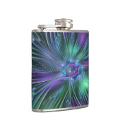 紫色の緑の花の抽象芸術モダンアートフラクタル フラスク (右)