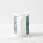 紫色の緑の花の抽象芸術モダンアートフラクタル ボーンチャイナマグカップ (裏面)