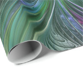 紫色の緑の花の抽象芸術モダンアートフラクタル ラッピングペーパー (ロールコーナー)