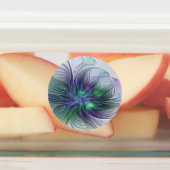 紫色の緑の花の抽象芸術モダンアートフラクタル ラベル (貼付)