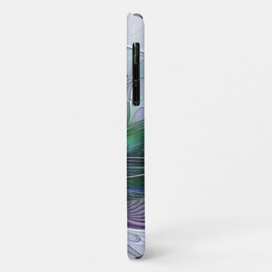 紫色の緑の花の抽象芸術モダンアートフラクタル Case-Mate iPhoneケース (裏面/左)