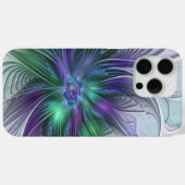 紫色の緑の花の抽象芸術モダンアートフラクタル Case-Mate iPhoneケース (裏面 (横))