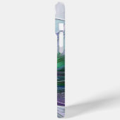 紫色の緑の花の抽象芸術モダンアートフラクタル Case-Mate iPhoneケース (裏面 / 左)