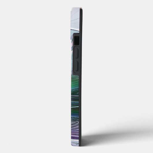 紫色の緑の花の抽象芸術モダンアートフラクタル Case-Mate iPhoneケース (裏面 / 左)