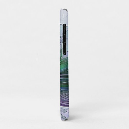 紫色の緑の花の抽象芸術モダンアートフラクタル Case-Mate iPhoneケース (裏面/左)