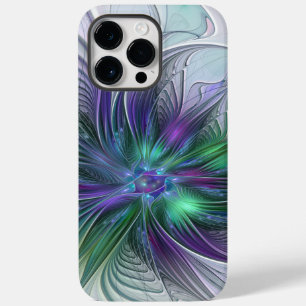紫色の緑の花の抽象芸術モダンアートフラクタル Case-Mate iPhone 14 PRO MAXケース