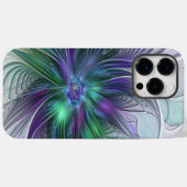 紫色の緑の花の抽象芸術モダンアートフラクタル Case-Mate iPhoneケース (裏面 (横))