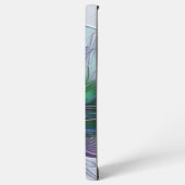 紫色の緑の花の抽象芸術モダンアートフラクタル SAMSUNG GALAXYケース (左側面)