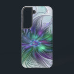 紫色の緑の花の抽象芸術モダンアートフラクタル SAMSUNG GALAXY S22ケース<br><div class="desc">魔法のファンタジーの花。ユニークデザインSamsung Galaxy S22ケース以上。</div>
