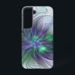 紫色の緑の花の抽象芸術モダンアートフラクタル SAMSUNG GALAXY S22ケース<br><div class="desc">魔法のファンタジーの花。ユニークデザインSamsung Galaxy S22ケース以上。</div>
