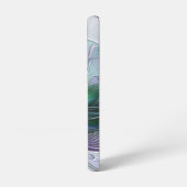 紫色の緑の花の抽象芸術モダンアートフラクタル SAMSUNG GALAXYケース (左側面)