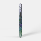 紫色の緑の花の抽象芸術モダンアートフラクタル SAMSUNG GALAXYケース (右側面)