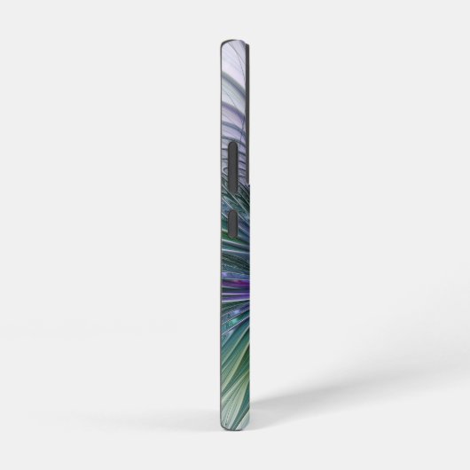 紫色の緑の花の抽象芸術モダンアートフラクタル SAMSUNG GALAXYケース (右側面)