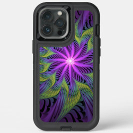 紫色の緑の花モダン抽象芸術フラクタル