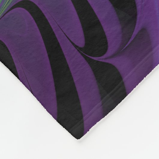 紫色の緑の花モダン抽象芸術フラクタル フリースブランケット (角)