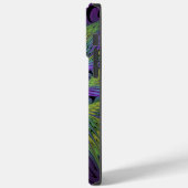紫色の緑の花モダン抽象芸術フラクタル Case-Mate iPhoneケース (裏面 / 左)