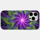 紫色の緑の花モダン抽象芸術フラクタル Case-Mate iPhoneケース (裏面 (横))