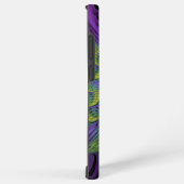 紫色の緑の花モダン抽象芸術フラクタル SAMSUNG GALAXYケース (右側面)