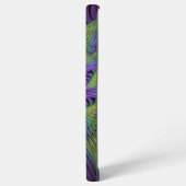 紫色の緑の花モダン抽象芸術フラクタル SAMSUNG GALAXYケース (左側面)