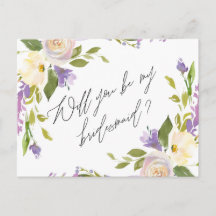 紫色の緑の草木の花柄は私の新婦付添人の提案です