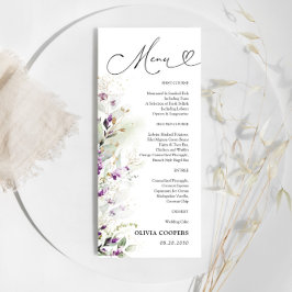 紫色の緑ラベンダーベビーシャワーメニュー メニュー