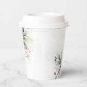 紫色の緑ラベンダーベビーシャワー紙カップ 紙コップ (裏面)