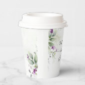 紫色の緑ラベンダーベビーシャワー紙カップ 紙コップ (右)