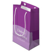 紫色の線と波 スモールペーパーバッグ (正面アングル)